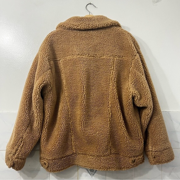 Ugg Women’s Frankie Sherpa Trucker Jacket Chestnut Size Large Minimalist Casual - Picture 9 of 13